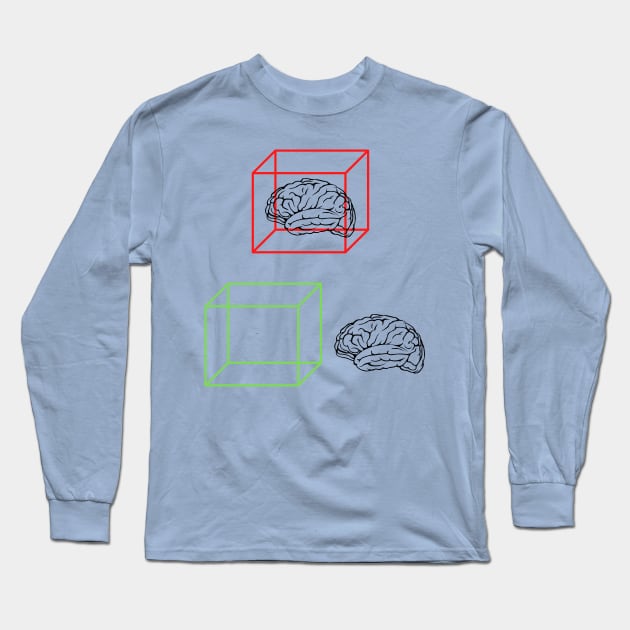 Think Outside of The Box Long Sleeve T-Shirt by TJWDraws